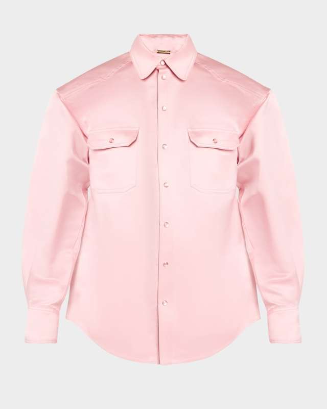 Oversized Silk-Cotton Duchesse Shirt